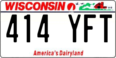 WI license plate 414YFT