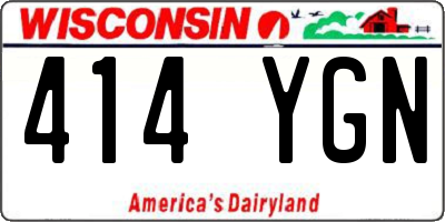 WI license plate 414YGN