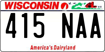 WI license plate 415NAA