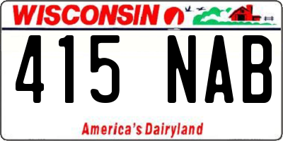 WI license plate 415NAB