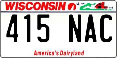 WI license plate 415NAC