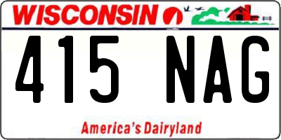 WI license plate 415NAG