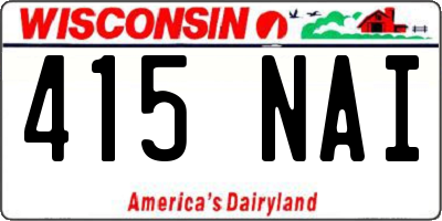 WI license plate 415NAI