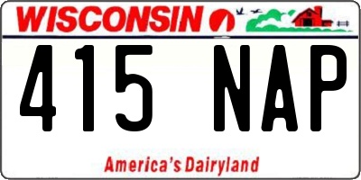 WI license plate 415NAP