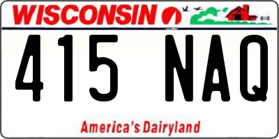 WI license plate 415NAQ