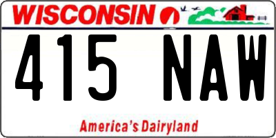 WI license plate 415NAW