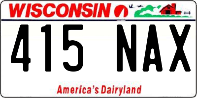 WI license plate 415NAX