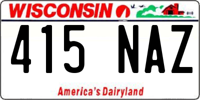 WI license plate 415NAZ