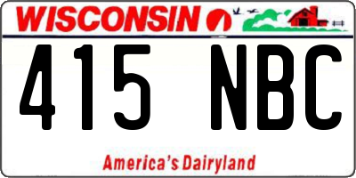 WI license plate 415NBC