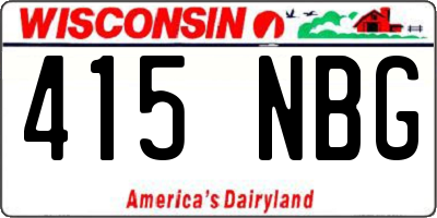 WI license plate 415NBG
