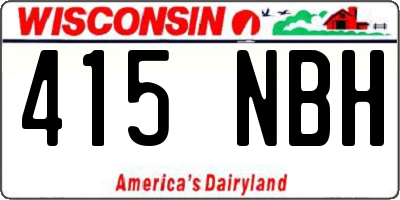 WI license plate 415NBH