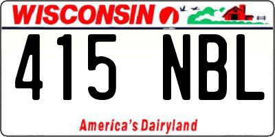 WI license plate 415NBL