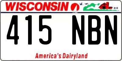 WI license plate 415NBN
