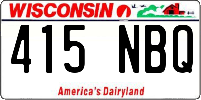 WI license plate 415NBQ