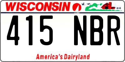 WI license plate 415NBR