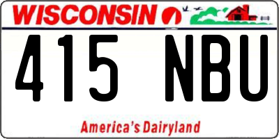 WI license plate 415NBU