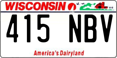 WI license plate 415NBV