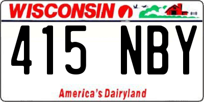 WI license plate 415NBY