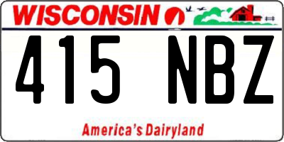 WI license plate 415NBZ