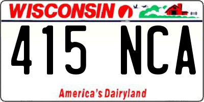 WI license plate 415NCA