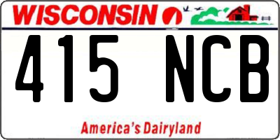 WI license plate 415NCB