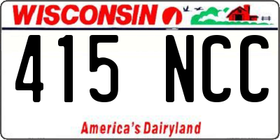 WI license plate 415NCC