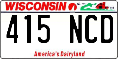 WI license plate 415NCD