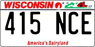 WI license plate 415NCE