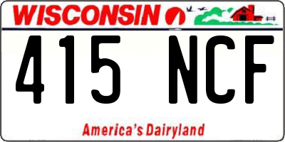 WI license plate 415NCF