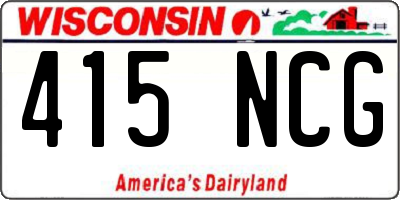 WI license plate 415NCG