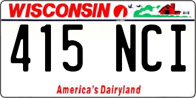 WI license plate 415NCI