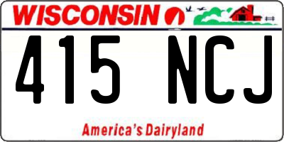 WI license plate 415NCJ