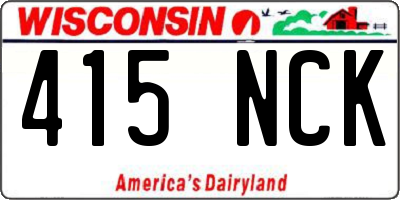 WI license plate 415NCK