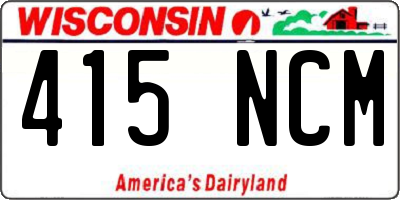 WI license plate 415NCM