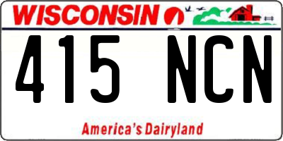 WI license plate 415NCN