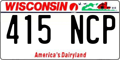 WI license plate 415NCP