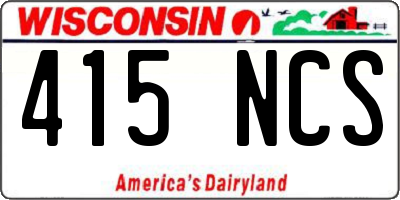 WI license plate 415NCS