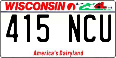 WI license plate 415NCU