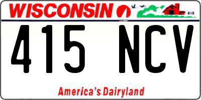 WI license plate 415NCV