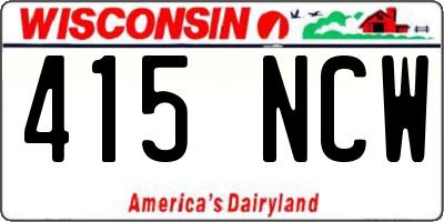 WI license plate 415NCW