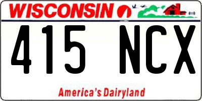 WI license plate 415NCX