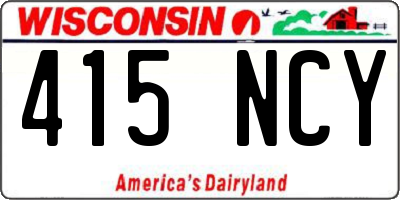 WI license plate 415NCY