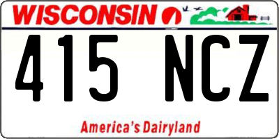 WI license plate 415NCZ