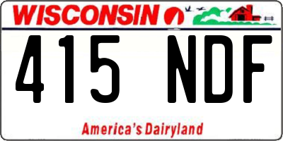WI license plate 415NDF