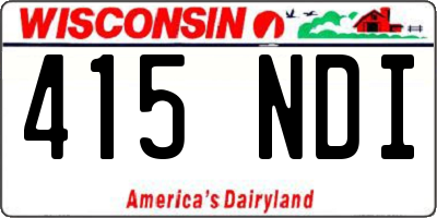 WI license plate 415NDI