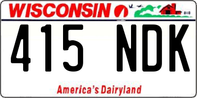 WI license plate 415NDK