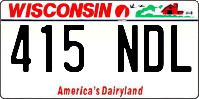WI license plate 415NDL