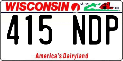WI license plate 415NDP