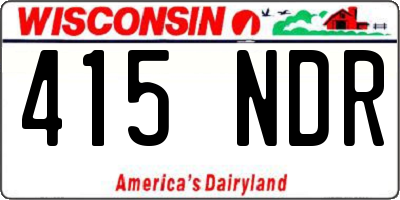 WI license plate 415NDR