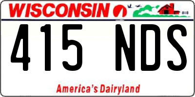 WI license plate 415NDS